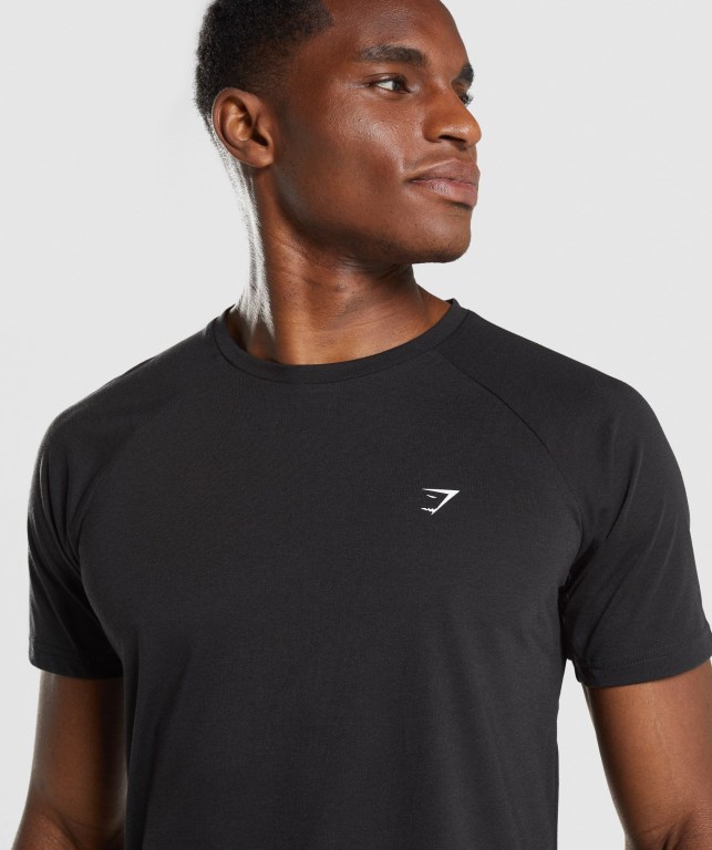 Gymshark Studio Men's T Shirts Black | UAE-50JSRH