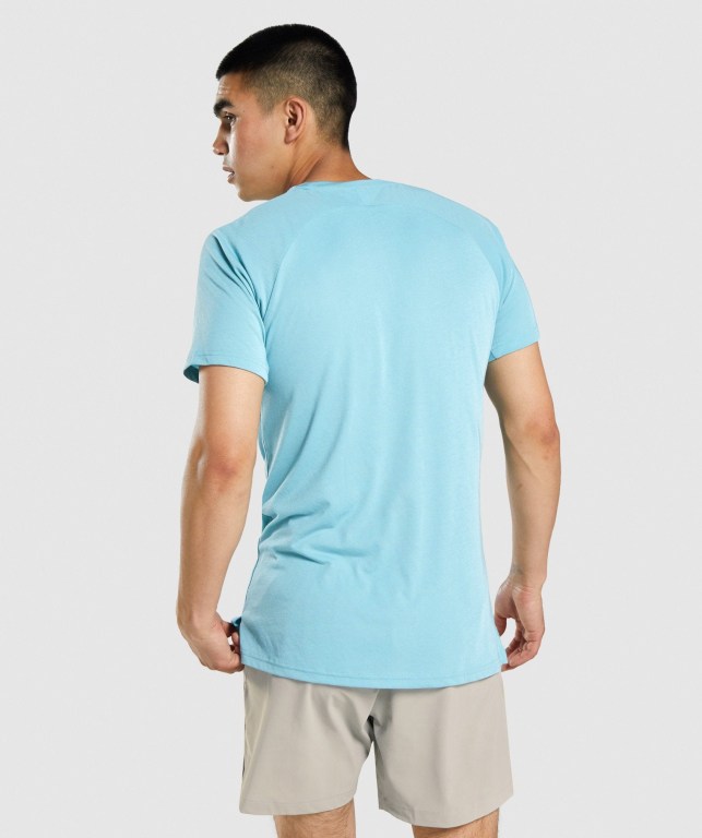 Gymshark Studio Men's T Shirts Turquoise | UAE-95RFZM