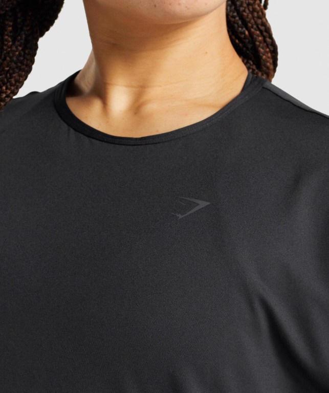 Gymshark Studio Women's T Shirts Black | UAE-39LBAX