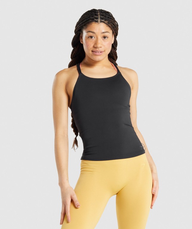 Gymshark Studio Women's Tank Tops Black | UAE-13FZAY