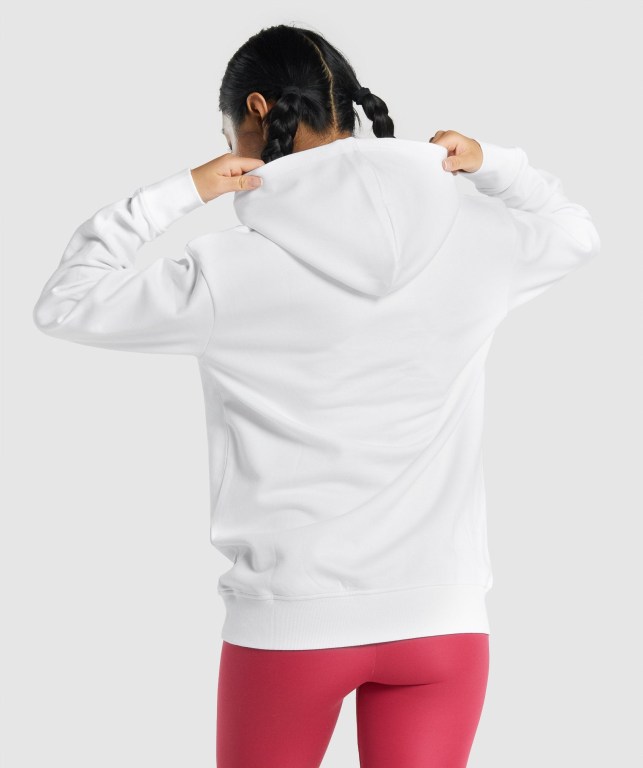 Gymshark Sundae Graphic Oversized Women's Hoodies White | UAE-28QTCA