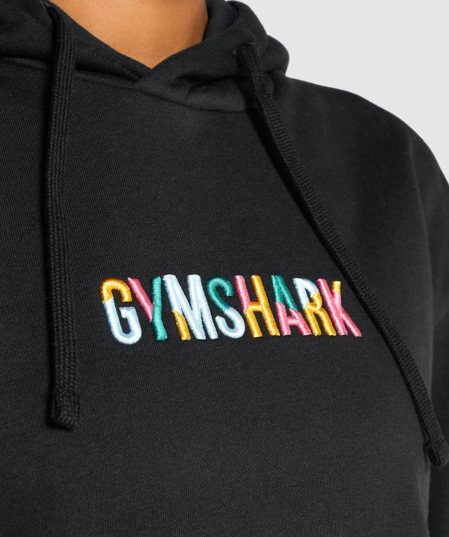 Gymshark Sundae Graphic Oversized Women's Hoodies Black | UAE-74OIES