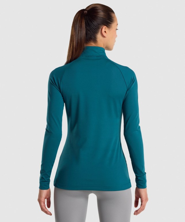 Gymshark Training 1/4 Zip Women's Hoodies Turquoise | UAE-17DIHY