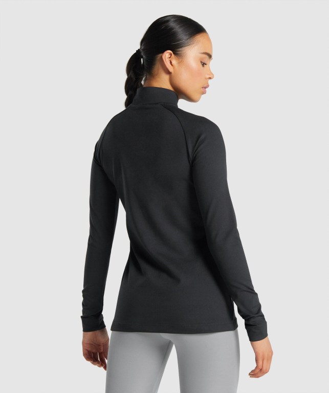 Gymshark Training 1/4 Zip Women's Hoodies Black | UAE-17INGS