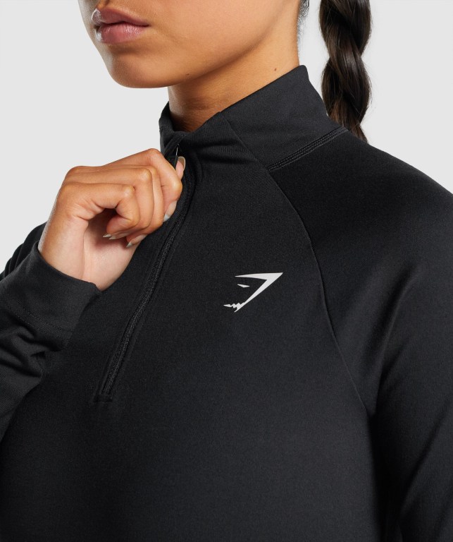 Gymshark Training 1/4 Zip Women's Hoodies Black | UAE-17INGS