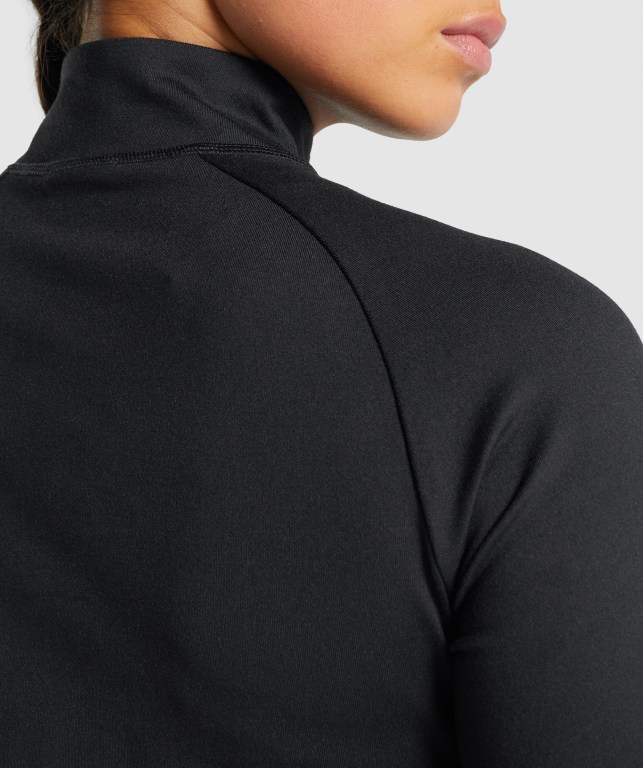 Gymshark Training 1/4 Zip Women's Hoodies Black | UAE-17INGS