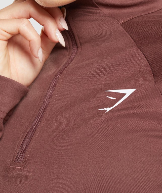 Gymshark Training 1/4 Zip Women's Hoodies Pink Brown | UAE-24VSGM