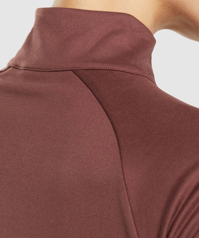 Gymshark Training 1/4 Zip Women's Hoodies Pink Brown | UAE-24VSGM