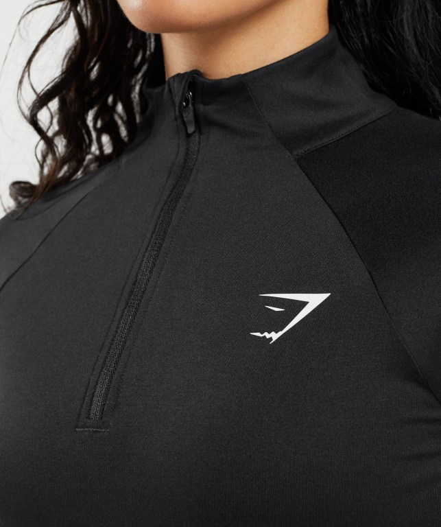 Gymshark Training 1/4 Zip Women's Hoodies Black | UAE-45TJES