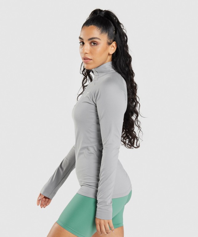 Gymshark Training 1/4 Zip Women's Hoodies Grey | UAE-74KFGQ