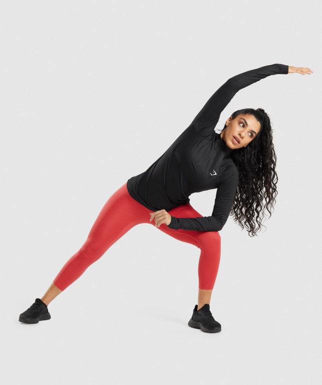 Gymshark Training 7/8 High Waisted Women's Leggings Red | UAE-09QPUB