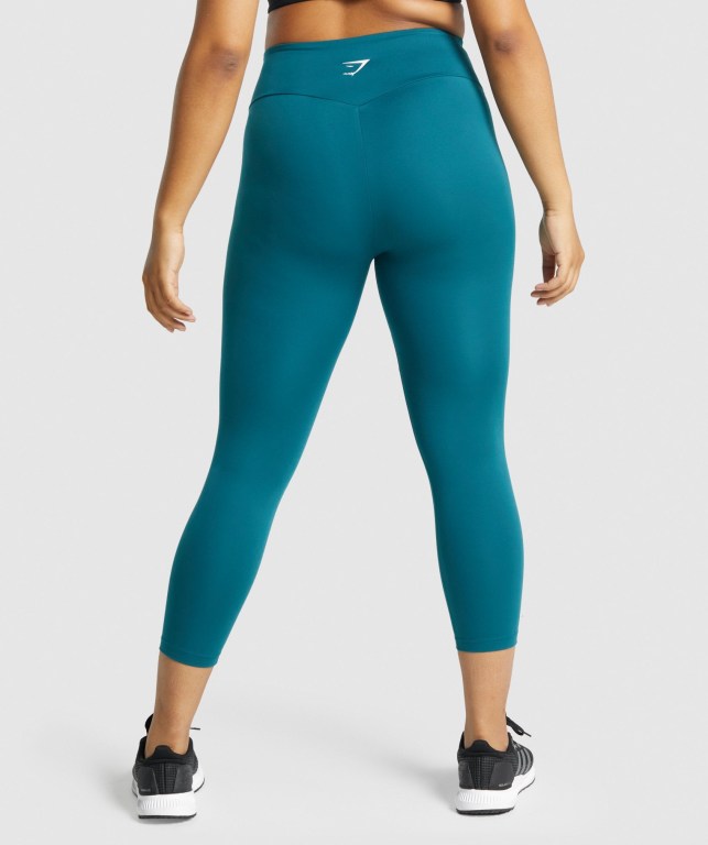 Gymshark Training 7/8 High Waisted Women's Leggings Turquoise | UAE-34CQSU