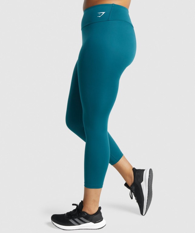 Gymshark Training 7/8 High Waisted Women's Leggings Turquoise | UAE-34CQSU