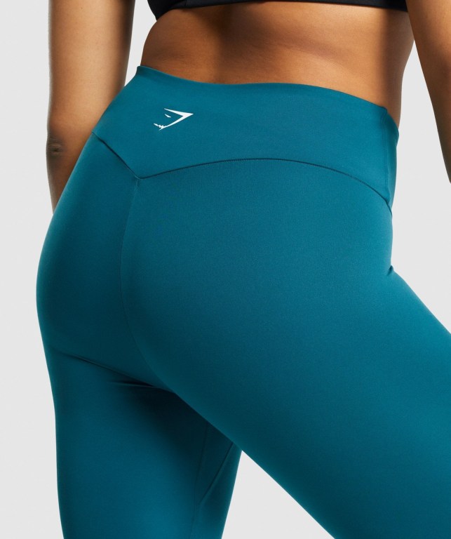 Gymshark Training 7/8 High Waisted Women's Leggings Turquoise | UAE-34CQSU