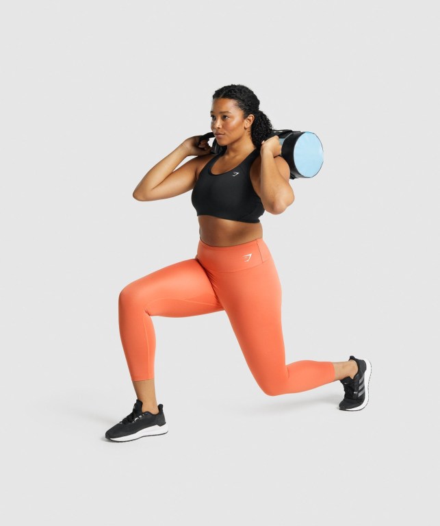 Gymshark Training 7/8 High Waisted Women's Leggings Orange | UAE-36PJKI