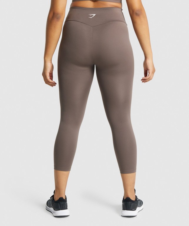 Gymshark Training 7/8 High Waisted Women's Leggings Brown | UAE-48LYDT