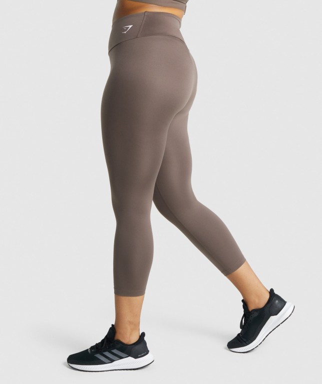 Gymshark Training 7/8 High Waisted Women's Leggings Brown | UAE-48LYDT