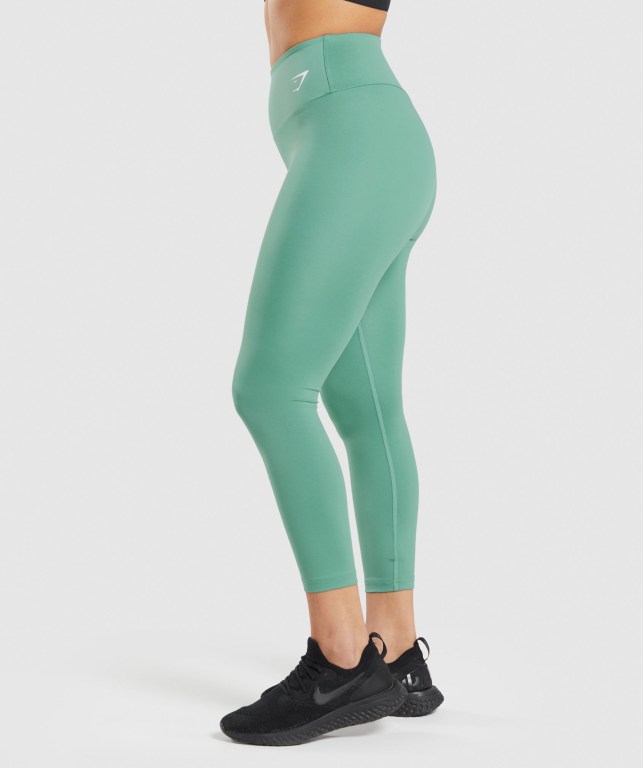 Gymshark Training 7/8 High Waisted Women's Leggings Green | UAE-68TIWX