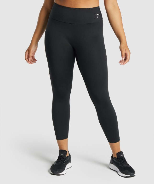 Gymshark Training 7/8 High Waisted Women\'s Leggings Black | UAE-85TYXP