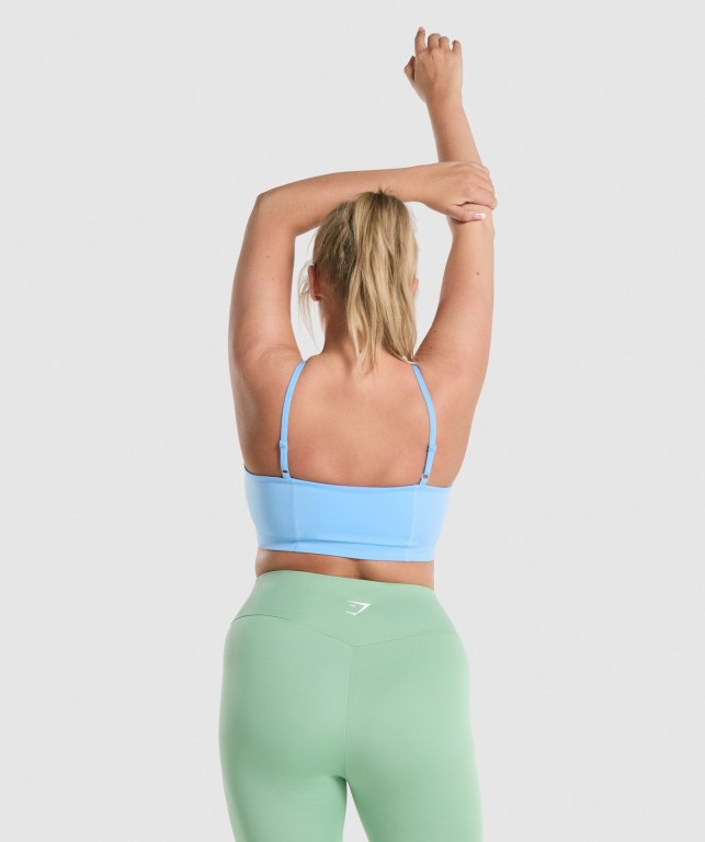 Gymshark Training Bandeau Women's Sports Bra Light Blue | UAE-82LCVA