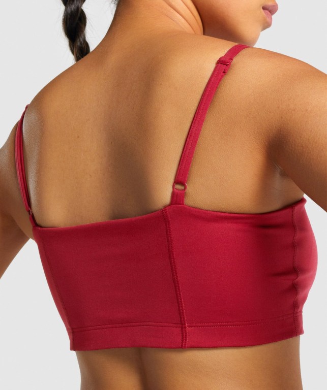 Gymshark Training Bandeau Women's Sports Bra Burgundy | UAE-93EBPS