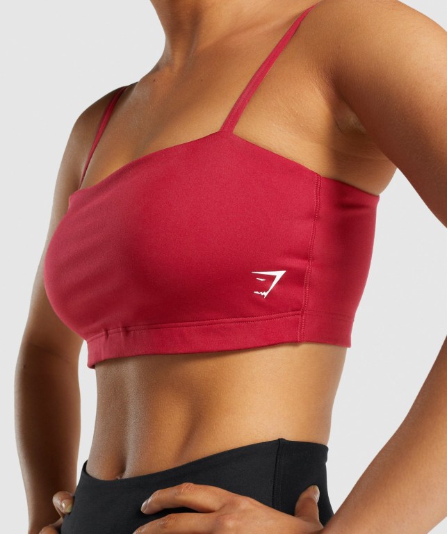 Gymshark Training Bandeau Women's Sports Bra Burgundy | UAE-93EBPS