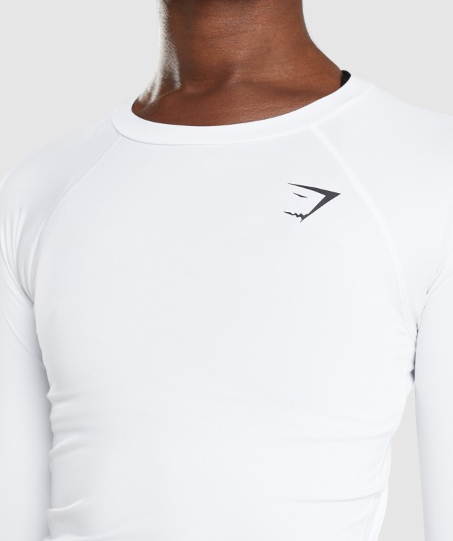 Gymshark Training Baselayer Top Women's T Shirts White | UAE-97JNEK