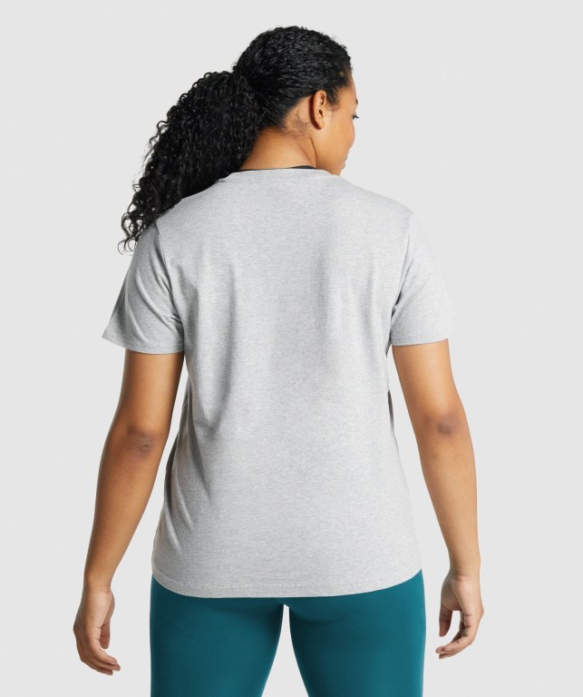 Gymshark Training Basic Women's T Shirts Light Grey | UAE-17PNEJ