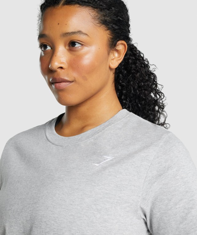 Gymshark Training Basic Women's T Shirts Light Grey | UAE-17PNEJ