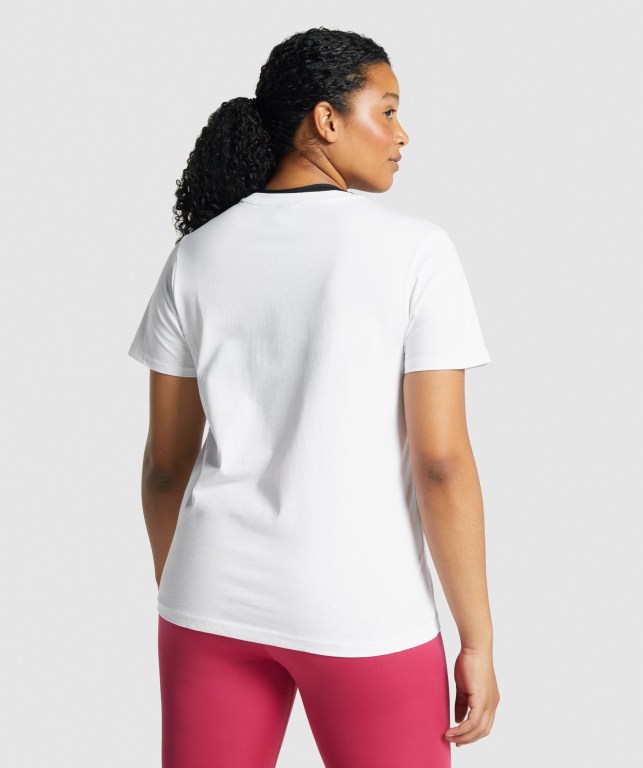 Gymshark Training Basic Women's T Shirts White | UAE-93PHFJ