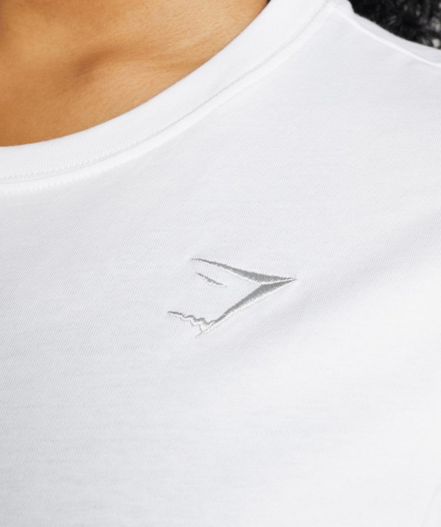 Gymshark Training Basic Women's T Shirts White | UAE-93PHFJ