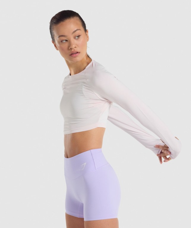 Gymshark Training Crop Top Women's Sweatshirts Cream | UAE-58EKFD