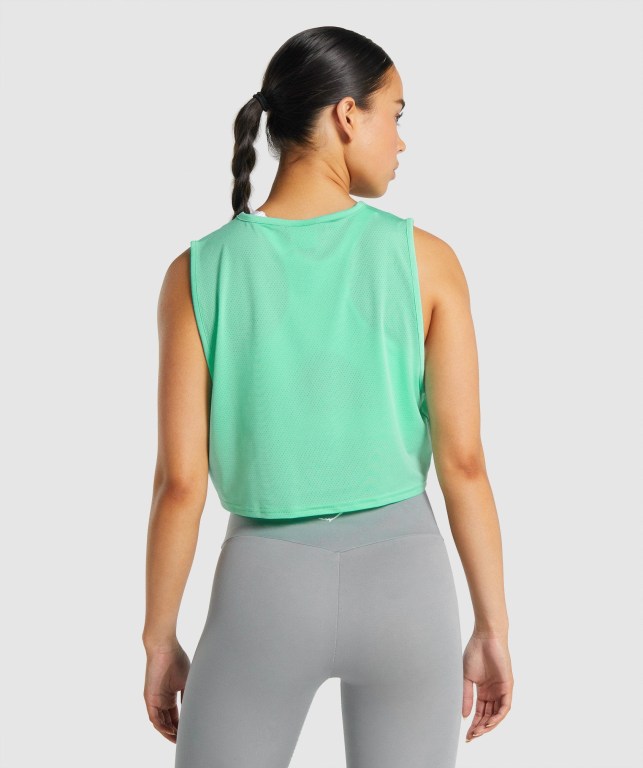 Gymshark Training Crop Women's Tank Tops Turquoise | UAE-17AQHX