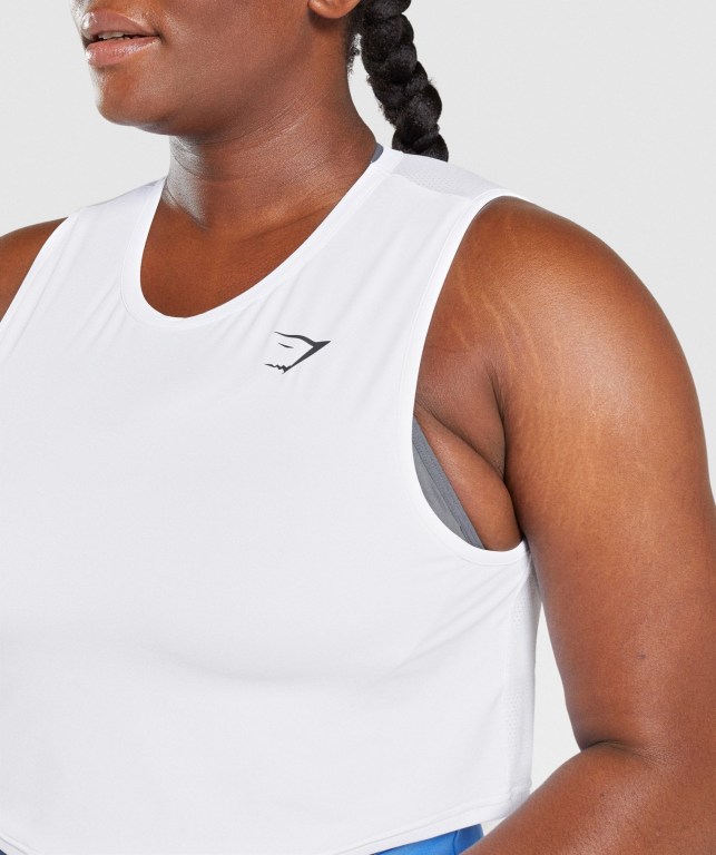 Gymshark Training Crop Women's Tank Tops White | UAE-34VCHM