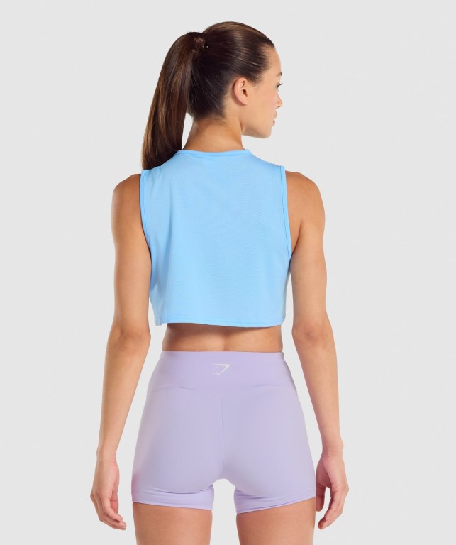 Gymshark Training Crop Women's Tank Tops Light Blue | UAE-42NMDG