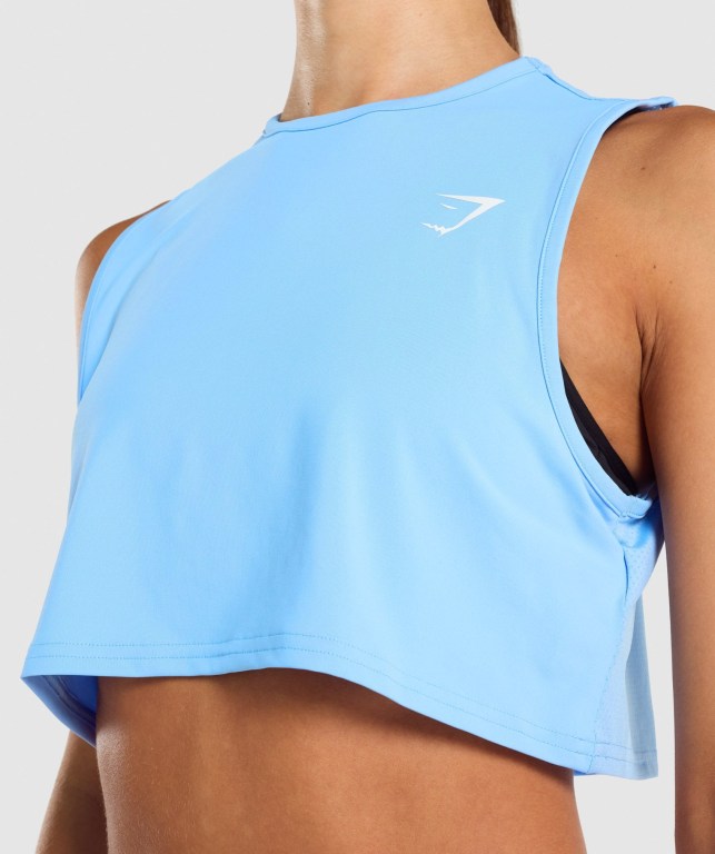 Gymshark Training Crop Women's Tank Tops Light Blue | UAE-42NMDG