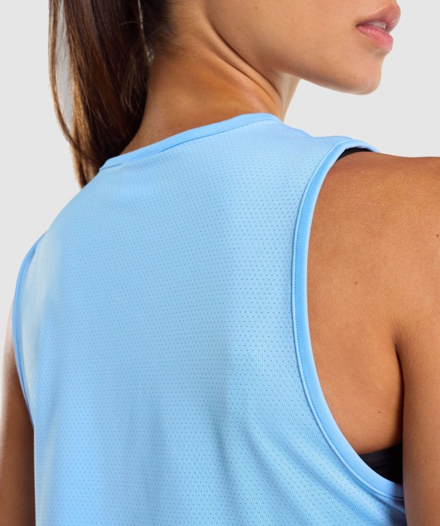 Gymshark Training Crop Women's Tank Tops Light Blue | UAE-42NMDG