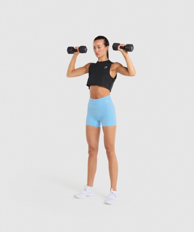 Gymshark Training Crop Women's Tank Tops Black | UAE-51ZTKD