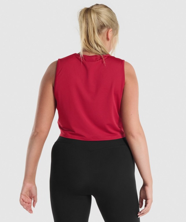 Gymshark Training Crop Women's Tank Tops Burgundy | UAE-72NDCE