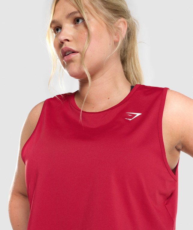 Gymshark Training Crop Women's Tank Tops Burgundy | UAE-72NDCE