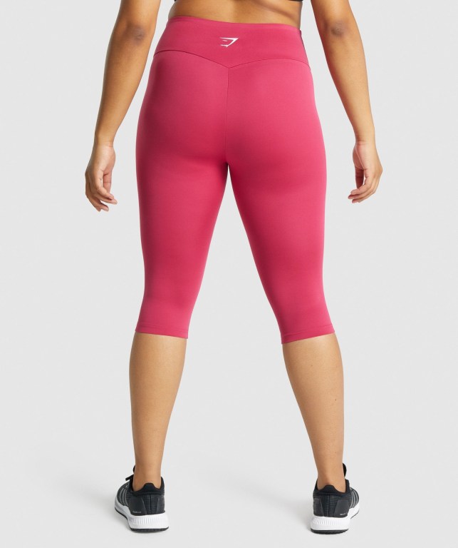 Gymshark Training Cropped High Waisted Women's Leggings Pink | UAE-97VJOT