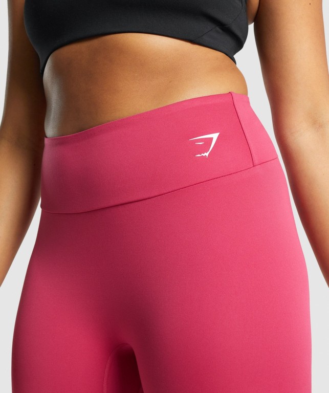 Gymshark Training Cropped High Waisted Women's Leggings Pink | UAE-97VJOT