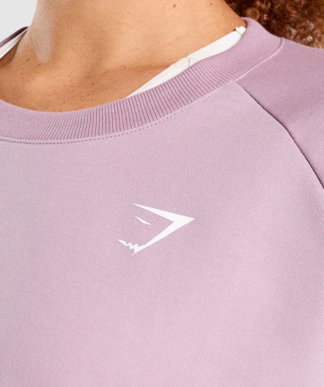 Gymshark Training Cropped Sweater Women's Hoodies Light Purple | UAE-15FBNQ