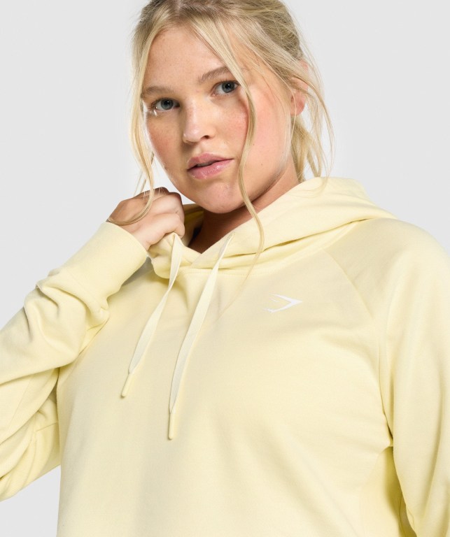 Gymshark Training Cropped Women's Hoodies Light Yellow | UAE-07UVTW