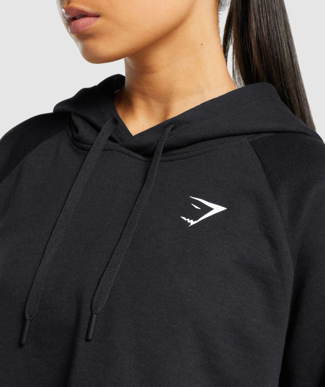 Gymshark Training Cropped Women's Hoodies Black | UAE-16BSLI