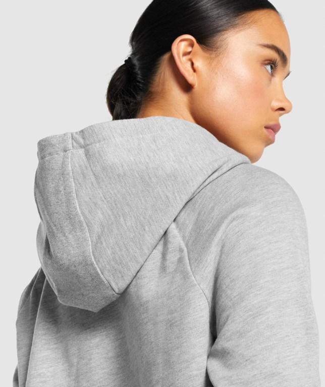 Gymshark Training Cropped Women's Hoodies Light Grey | UAE-34DQKA