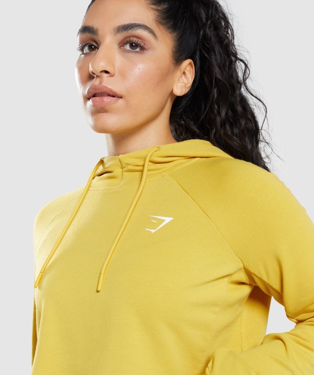 Gymshark Training Cropped Women's Hoodies Yellow | UAE-45OLDQ