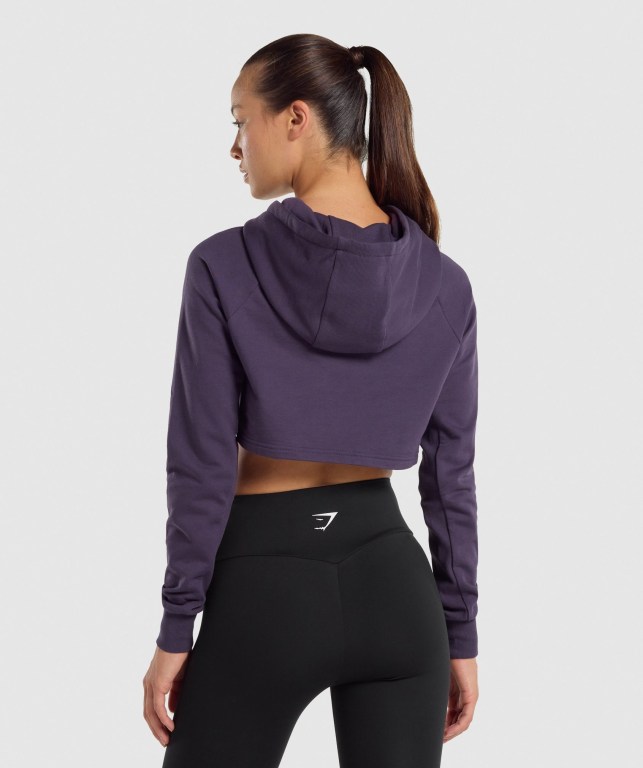 Gymshark Training Cropped Women's Hoodies Purple | UAE-86IJQX