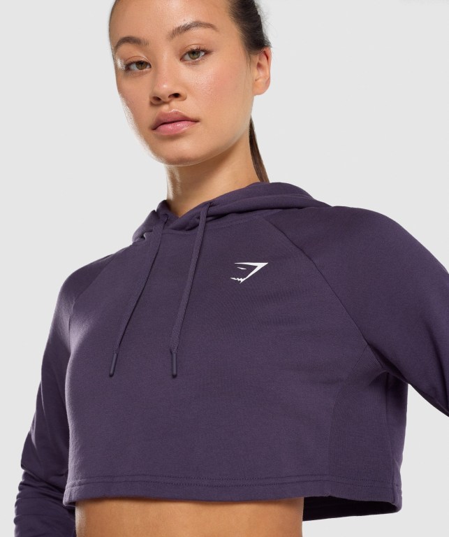 Gymshark Training Cropped Women's Hoodies Purple | UAE-86IJQX