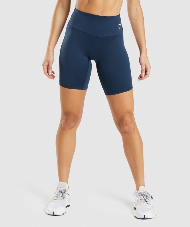 Gymshark Training Cycling Women\'s Shorts Navy | UAE-90BWFP